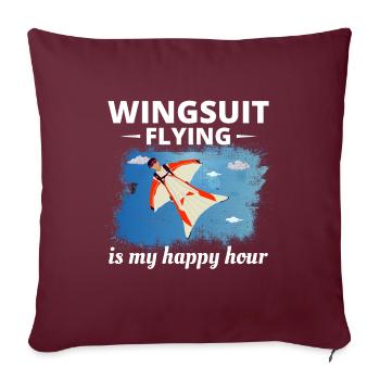 Wingsuit volant Base Jumping Parachutisme Wingsuit - Housse de coussin décorative 45 x 45 cm - bordeaux - Devant