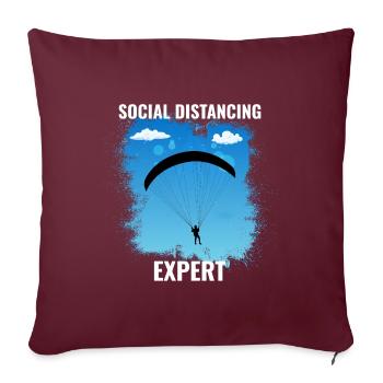 Wingsuit volant Base Jumping Parachutisme Wingsuit - Housse de coussin décorative 45 x 45 cm - bordeaux - Devant