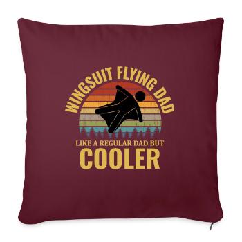Wingsuit volant Dad Base Jumping Paradiving - Housse de coussin décorative 45 x 45 cm - bordeaux - Devant
