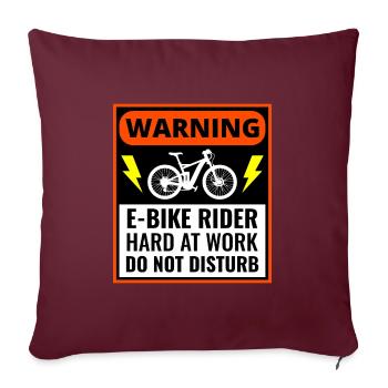 E-Bike Electric-Bike E-Cyclist Vélo - Housse de coussin décorative 45 x 45 cm - bordeaux - Devant
