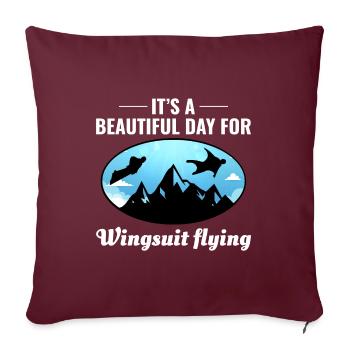 Wingsuit volant Base Jumping Parachutisme Wingsuit - Housse de coussin décorative 45 x 45 cm - bordeaux - Devant