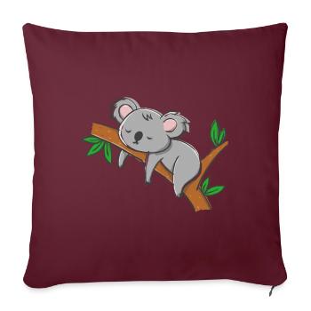 Koala ours Koala endormi. Idéal pour dormir. - Housse de coussin décorative 45 x 45 cm - bordeaux - Devant