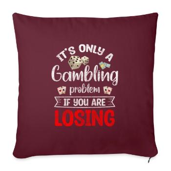 Jeu de cartes Jeu de chance - Housse de coussin décorative 45 x 45 cm - bordeaux - Devant