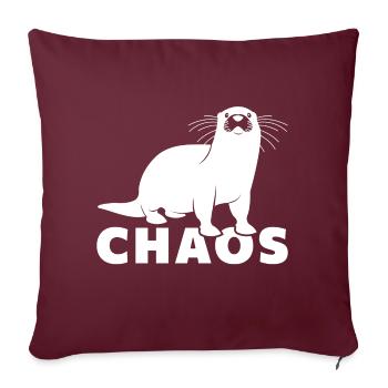 Otter-Chaos - Sofakissenbezug 45 x 45 cm - Burgunderrot - Vorne