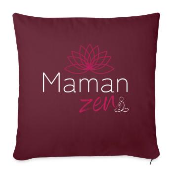 Maman zen 1 - Housse de coussin décorative 45 x 45 cm - bordeaux - Devant