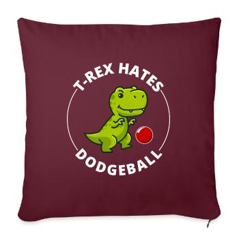 Dodgeball T-rex dinosaure t rex Dino tyrannosaurus - Housse de coussin décorative 45 x 45 cm - bordeaux - Devant