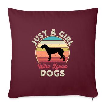 Irish Wolfhound Dog Love Silhouette Vintage Sunset - Housse de coussin décorative 45 x 45 cm - bordeaux - Devant