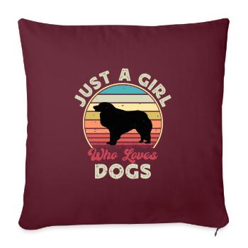 Kuvasz Dog Lover Silhouette Vintage Sunset - Housse de coussin décorative 45 x 45 cm - bordeaux - Devant