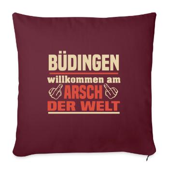 Büdingen Wetterau - Sofakissenbezug 45 x 45 cm - Burgunderrot - Vorne