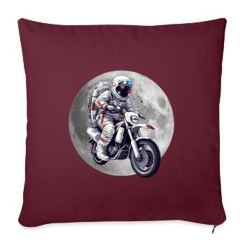 Moto Astronaute Moto Moto Moto Motard - Housse de coussin décorative 45 x 45 cm - bordeaux - Devant