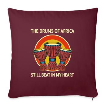Djembé Player Drummer Music Drum Musicien - Housse de coussin décorative 45 x 45 cm - bordeaux - Devant