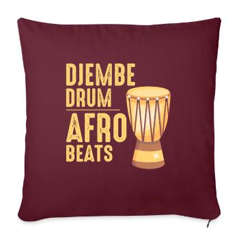 Djembé Player Drummer Music Drum Musicien - Housse de coussin décorative 45 x 45 cm - bordeaux - Devant