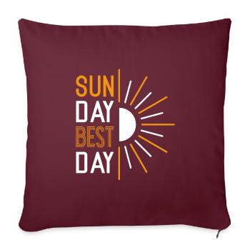 Dimanche Meilleur Jour - Housse de coussin décorative 45 x 45 cm - bordeaux - Devant