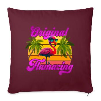 Célébrations originales de la fête d’été Flamazing Flamingo - Housse de coussin décorative 45 x 45 cm - bordeaux - Devant