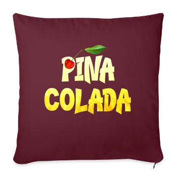 Rhum Pina Colada Ananas à la cerise - Housse de coussin décorative 45 x 45 cm - bordeaux - Devant