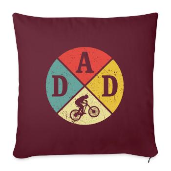 Retro VTT papa t-shirt VTT VTT vététiste - Housse de coussin décorative 45 x 45 cm - bordeaux - Devant