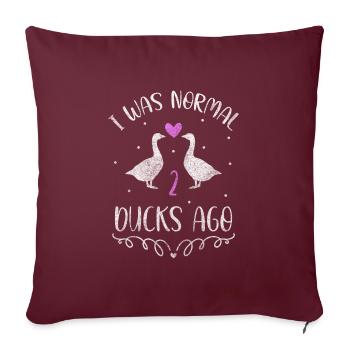 Caneton Animal Canard Volant Natation - Housse de coussin décorative 45 x 45 cm - bordeaux - Devant