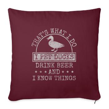 Canard Oiseaux Animaux Oiseaux aquatiques - Housse de coussin décorative 45 x 45 cm - bordeaux - Devant
