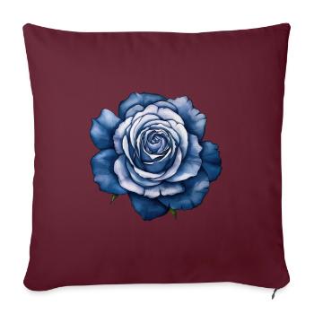 Blumen Rose Blau Muttertag Valentinstag - Sofakissenbezug 45 x 45 cm - Burgunderrot - Vorne