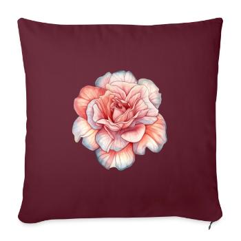 Blumen Rose Rosa Muttertag Valentinstag - Sofakissenbezug 45 x 45 cm - Burgunderrot - Vorne