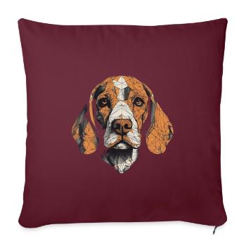 Design d’art coloré Beagle - Housse de coussin décorative 45 x 45 cm - bordeaux - Devant