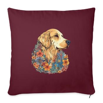 Design d’art coloré Golden-retriever - Housse de coussin décorative 45 x 45 cm - bordeaux - Devant