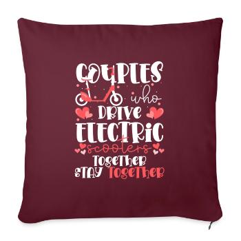 Batterie d’alimentation du pilote de scooter - Housse de coussin décorative 45 x 45 cm - bordeaux - Devant