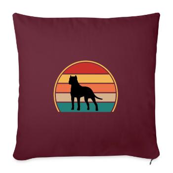 Amoureux des chiens brésiliens Silhouette Vintage Coucher de soleil - Housse de coussin décorative 45 x 45 cm - bordeaux - Devant