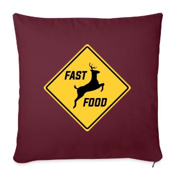 Fast Food Hirsch Lustige Jagdsaison - Sofakissenbezug 45 x 45 cm - Burgunderrot - Vorne