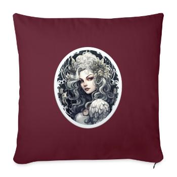 Goth Fille Gothique Mystique Jolie Mystérieuse - Housse de coussin décorative 45 x 45 cm - bordeaux - Devant