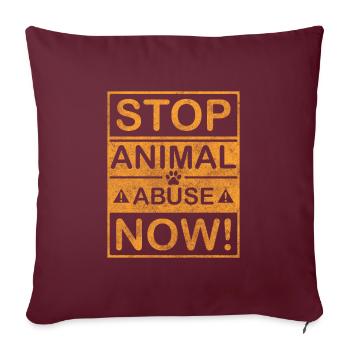 Militants des droits des animaux Animaux Animal Love Refuge pour animaux - Housse de coussin décorative 45 x 45 cm - bordeaux - Devant