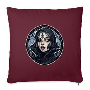 Goth Girl Gothic Frau Vampir Mystisch - Sofakissenbezug 45 x 45 cm - Burgunderrot - Vorne