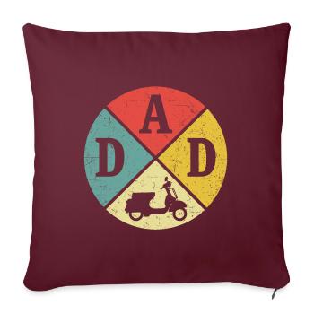 Père scooter t-shirt scooter conduite rétro cyclomoteur - Housse de coussin décorative 45 x 45 cm - bordeaux - Devant