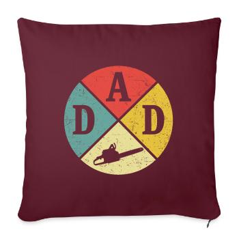 Père Bûcheron Papa Papa Fête des pères Tronçonneuse - Housse de coussin décorative 45 x 45 cm - bordeaux - Devant
