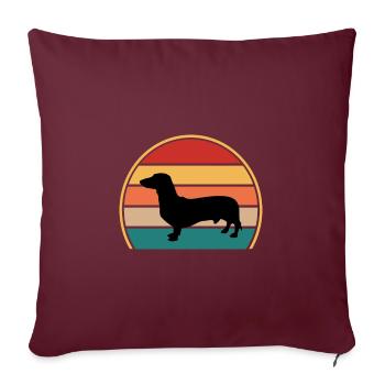 Dachsund Dog Lover Silhouette Vintage Sunset - Sofakissenbezug 45 x 45 cm - Burgunderrot - Vorne