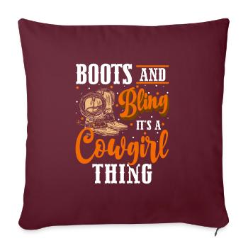 Rodéo à cheval du désert occidental - Housse de coussin décorative 45 x 45 cm - bordeaux - Devant