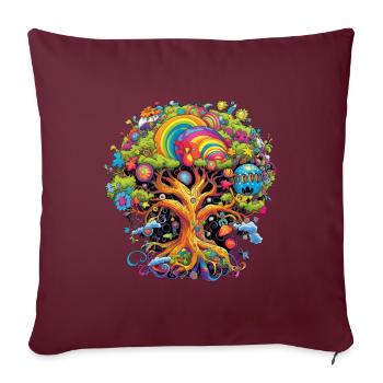 ARBRE DE VIE ZEN - Housse de coussin décorative 45 x 45 cm - bordeaux - Devant