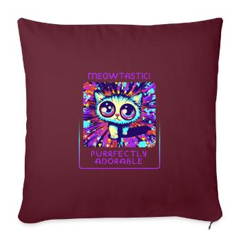 Cat Paradise - Mignon et enjoué - Housse de coussin décorative 45 x 45 cm - bordeaux - Devant