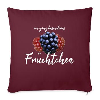 Früchtchen frech - Sofakissenbezug 45 x 45 cm - Burgunderrot - Vorne