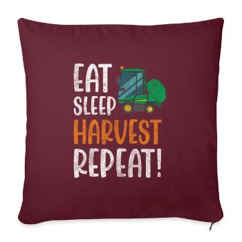Champ de temps de récolte de l’agriculteur - Housse de coussin décorative 45 x 45 cm - bordeaux - Devant