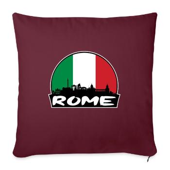 Rome Italie Flag Skyline Silhouette Voyage - Housse de coussin décorative 45 x 45 cm - bordeaux - Devant