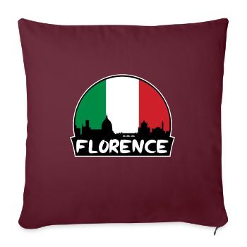 Florence Italie Flag Skyline Silhouette Voyage - Housse de coussin décorative 45 x 45 cm - bordeaux - Devant