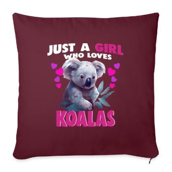 Just a Girl who Loves Koalas - Sofakissenbezug 45 x 45 cm - Burgunderrot - Vorne