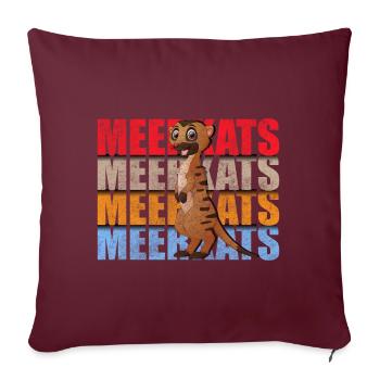Suricate Zoo Mignon - Housse de coussin décorative 45 x 45 cm - bordeaux - Devant