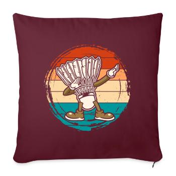 Badminton Federball - Sofakissenbezug 45 x 45 cm - Burgunderrot - Vorne