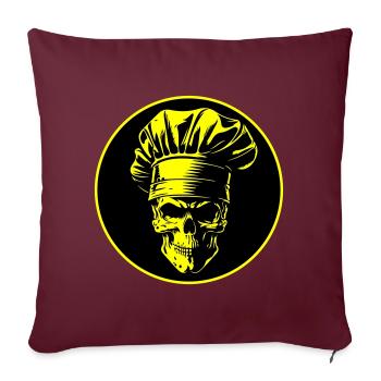 Chef Skull Chef - Housse de coussin décorative 45 x 45 cm - bordeaux - Devant