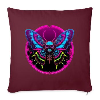 Crâne Papillon - Housse de coussin décorative 45 x 45 cm - bordeaux - Devant