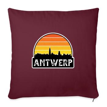 Anvers Belgique Flag Skyline Souvenir de voyage - Housse de coussin décorative 45 x 45 cm - bordeaux - Devant