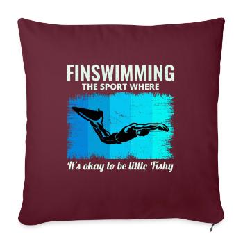 Nageoires Nageoire Nageur Natation Sports nautiques - Housse de coussin décorative 45 x 45 cm - bordeaux - Devant