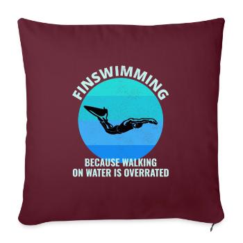 Nageoires Nageoire Nageur Natation Sports nautiques - Housse de coussin décorative 45 x 45 cm - bordeaux - Devant